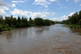 Летний разлив реки / Разлив реки Сыда, Красноярский край, после недельных дождей.