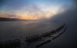 Туманное утро / Верхне-Свирская ГЭС, утро, туман