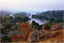 Рассвет на Буге / Украина река Южный Буг