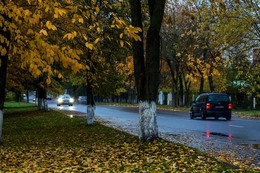 Осенняя зарисовка. / Осень, дорога, машины.