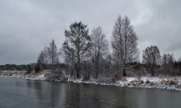 Первый снег / на озере