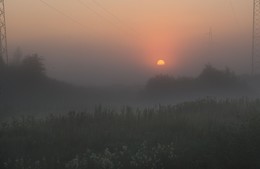 Там за туманами / Утро в пойме реки Нерль. Красивое солнце в тумане.