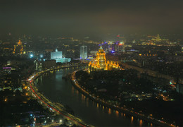 Ночные огни города / город Москва