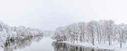 первый снег / вид с моста г. Давид-Городок