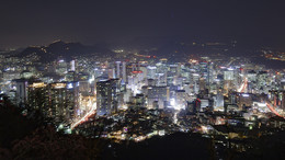 Вид на ночной Сеул / Сеул 2017