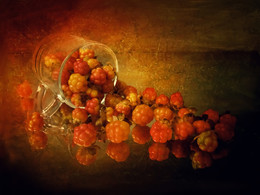 still life with cloudberries / still life with cloudberries, digital art, my fantasy.