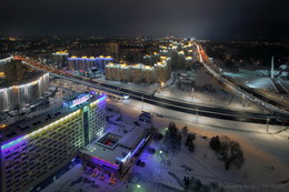 Google Maps над городом / Фото зимний ночной Минск с высоты 
в большом разрешении. Photo by Sergey-Nik-Melnik, Fotosfera69, 
качественная фотосъёмка архитектуры и интерьеров в Минске и регионах
