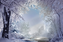 Скоро вечер / зима,красивая,снег,луч,Скоро вечер