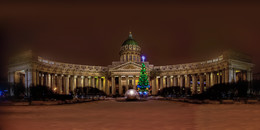 Главная Рождественская елка Санкт-Петербурга / Казанский Собор в ожидании торжеств