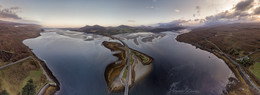 Полеты над Шотландией / Панорама, снятая дроном. Северная Шотландия (Kyle of Tongue &amp; Ben Loyal Mountain).