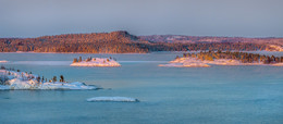 Панорамная Ладога / На закате. 
Карелия. Ладожское озеро. Конец января, 2018 год.