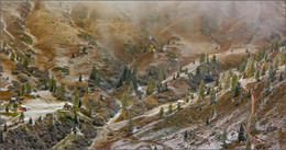 Горными тропами. / Доломитовые Альпы,панорама из двух кадров.