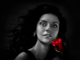 Девушка и красная роза... / ***