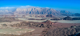 Панорама пустыни Негев / Долина Тимна, Израиль. Дронопанорама