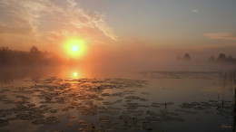 Рассвет на озере. / ***