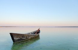 Одинокая лодочка / Браслов, озеро Дрисвяты
Вода у берегов цветет в августе,озеро судя по всему мелкое