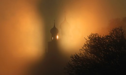 Зимний рассвет у Высоцкого / Место съемки город Серпухов, Высоцкий Монастырь