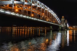 Ночь / Большеохтинский мост. Питер