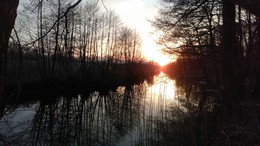 Вечерний закат. / р. Граевка, вечерело и солнце медленно уходило за горизонт.