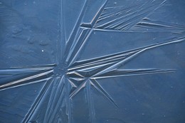 Ледяные звезды / Последний весенний лед на реке. Ночной мороз создал необычные расходящиеся кристаллы льда, похожие на звезды. После нескольких часов солнечной погоды кристаллы растаяли.