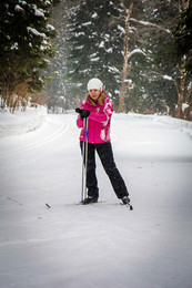 Олеся / Тренировка на лыжах перед областным соревнованием