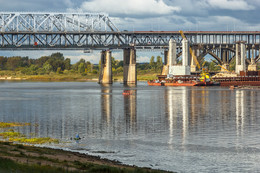 Борский мост в Нижнем Новгороде / Борский мост через Волгу в сентябре 2015 года. Нижний Новгород.