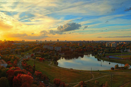 Осенний вечер / Осенний вечер в Минске. Микрорайон &quot;Восток&quot;. Съемка с высотного дома.