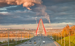 По дорожке прямиком / Новосибирск, Бугринский мост осенью