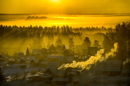 Морозное утро / Снято в середине января через стекло. За окном -35
