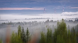 Надымили ) / Предрассветный туман, на Суворовских карьерах.
