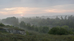 Туманное утро над Айдаром / туман,река,рассвет