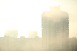 минск туман / на районе утром
