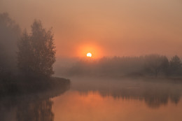Октябрьское утро / Туманное утро на водохранилище Криница, г. Минск, Беларусь