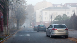 В осеннем тумане / Полоцк, Нижнепокровская под покровом тумана
