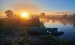 Встречая утро на реке / Утро на реке Северский Донец, Харьковская область, в один из октябрьских дней.