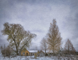 Деревенька / Первый снег за городом