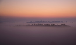 острова в тумане / утро, туман