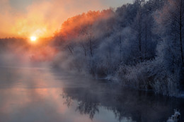 Декабрьский рассвет / Зима пришла на Шатурские озера.