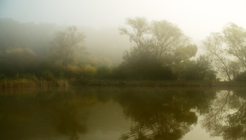 Солнце в тумане . / Утренний пейзаж . Зарисовка .