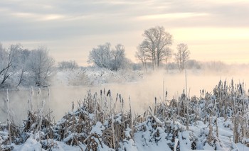 Утро январское парное / Зима река январь