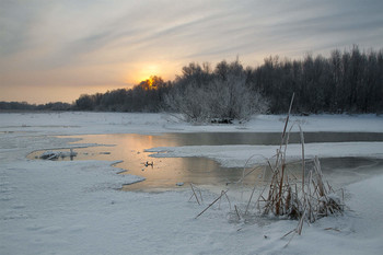 Январь / зима,январь,рассвет,река