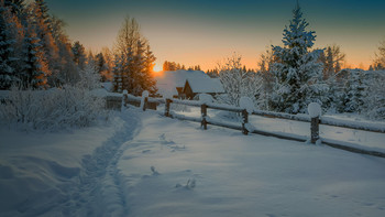 Зимний вечер в деревне... / Деревни Вологодчины в зимнее время...