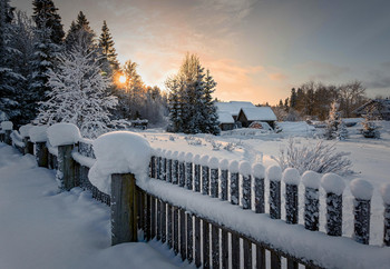 В зимней неге тоска и покой... / Вологодские деревни в зимнее время...