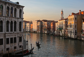 Еще про вечер на Гранд канале / Венеция. Гранд канал с моста Риальто.