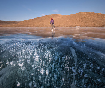Застывшая красота. / Один из заливов Байкала на юге Ольхона.