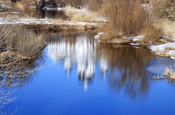 Апрельская акварель. / Весенние отражения.