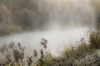 В октябре / туманное утро в октябре