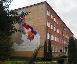 Бандуристка / Мурал на стене Каменец-Подольского университета