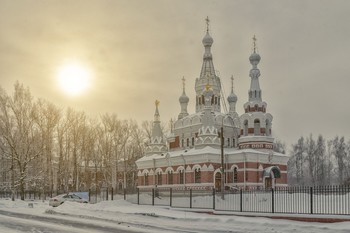 Никольский собор в Павловске в снегопад. / Павловск. Февраль 2018.