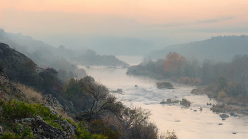 Панорама утреннего Буга / река Южный Буг (Украина)